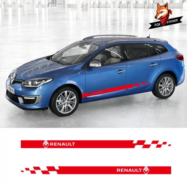 Customized Sport Styling Vinyl Decal Side Skirt Stripe Car Body DIY Customized Stickers For Renault Sandero Twingo